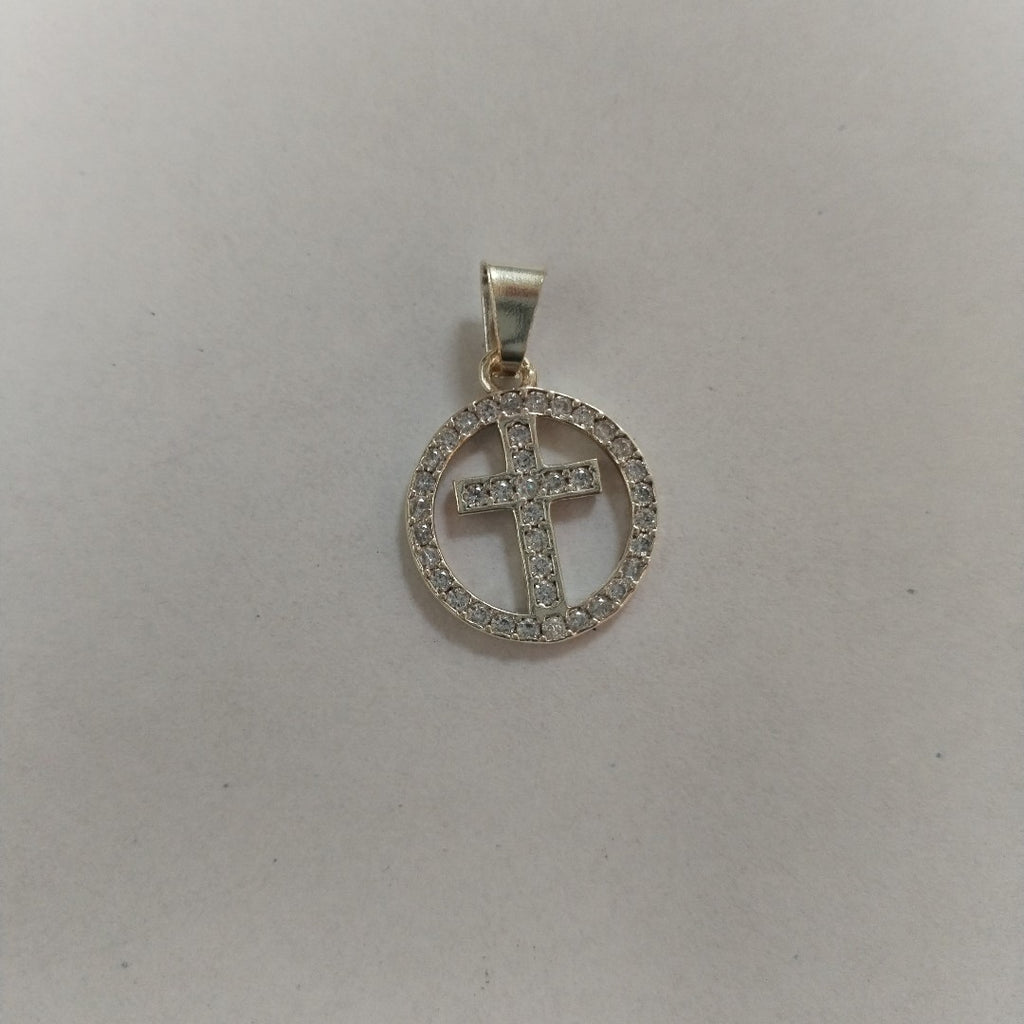 DIJE CRUZ C/CIRCONIAS PLATA .925 2.4 GR (NUEVO)