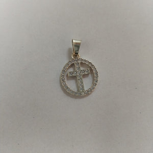 DIJE CRUZ C/CIRCONIAS PLATA .925 2.4 GR (NUEVO)