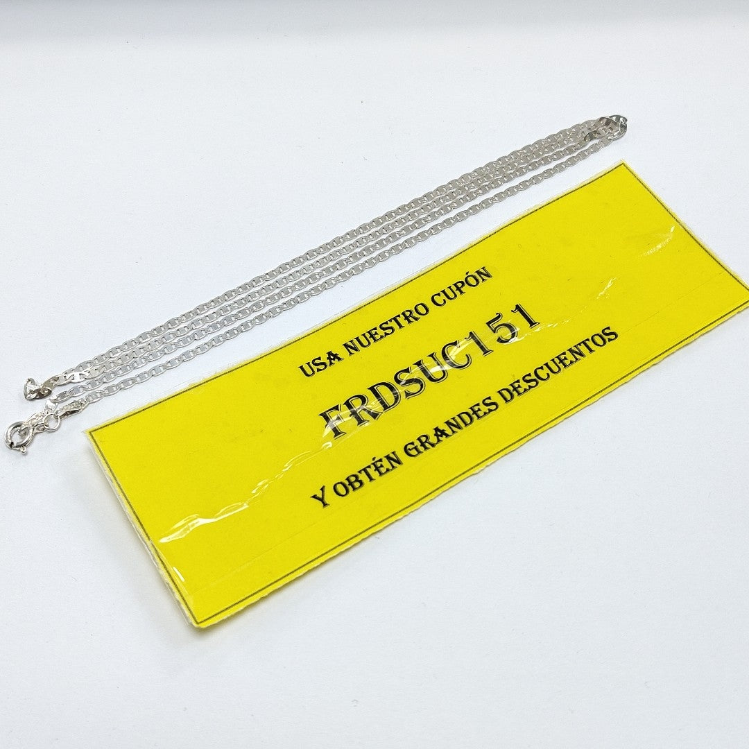 CADENA TEJIDO ESPEJO PLATA .925 60 CM 4.3 GR (NUEVO)