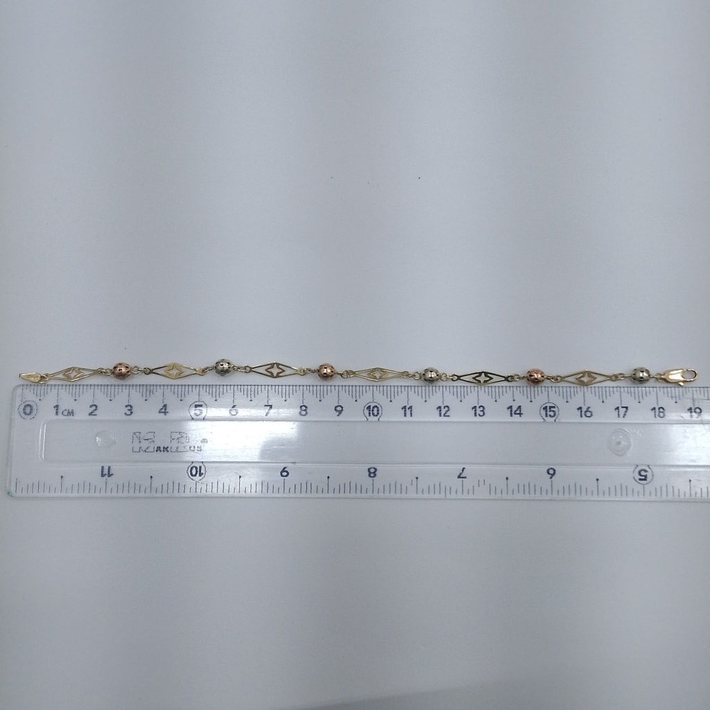 PULSERA ORO COMBINADO 14 K 3.8 GRMS (SEMINUEVO)
