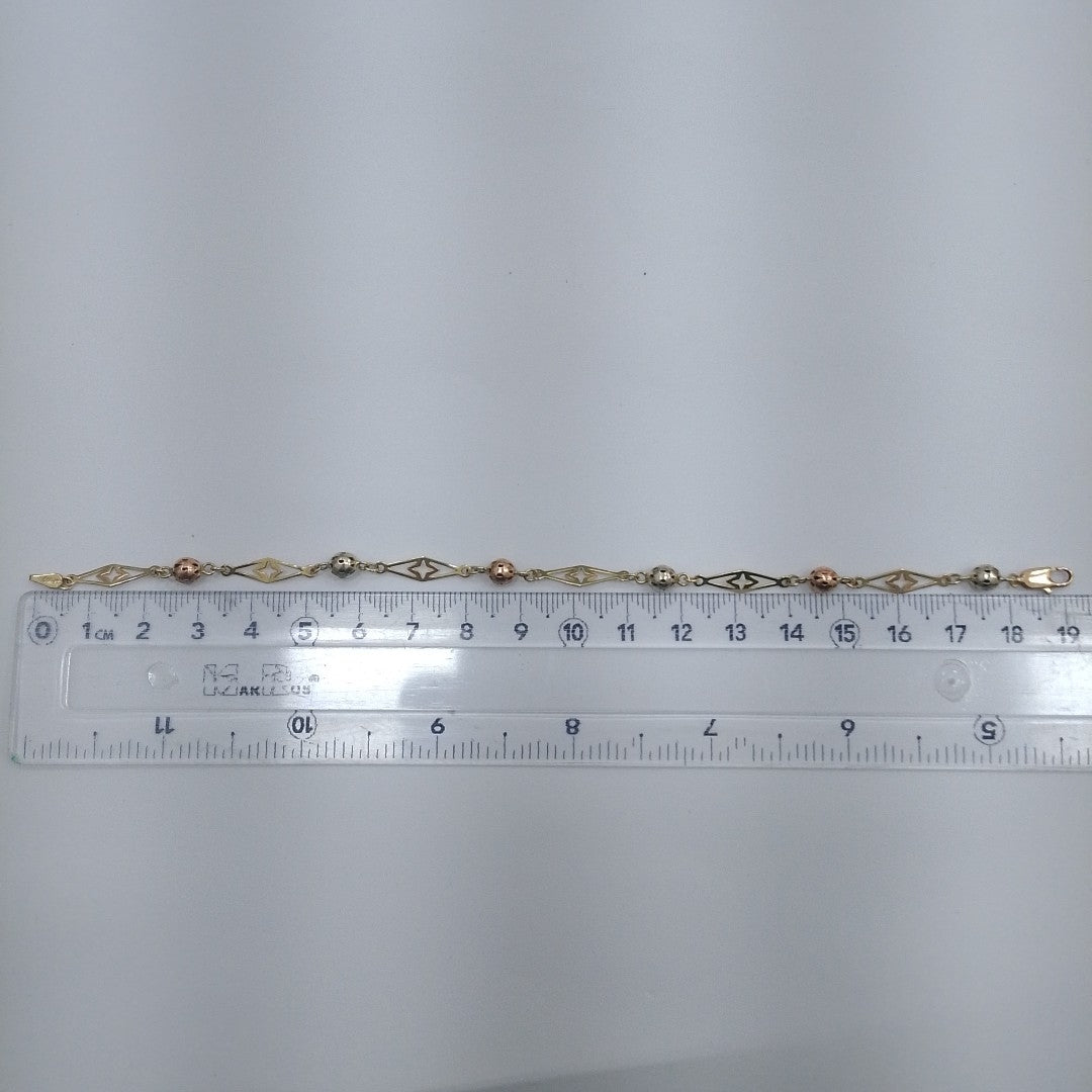 PULSERA ORO COMBINADO 14 K 3.8 GRMS (SEMINUEVO)