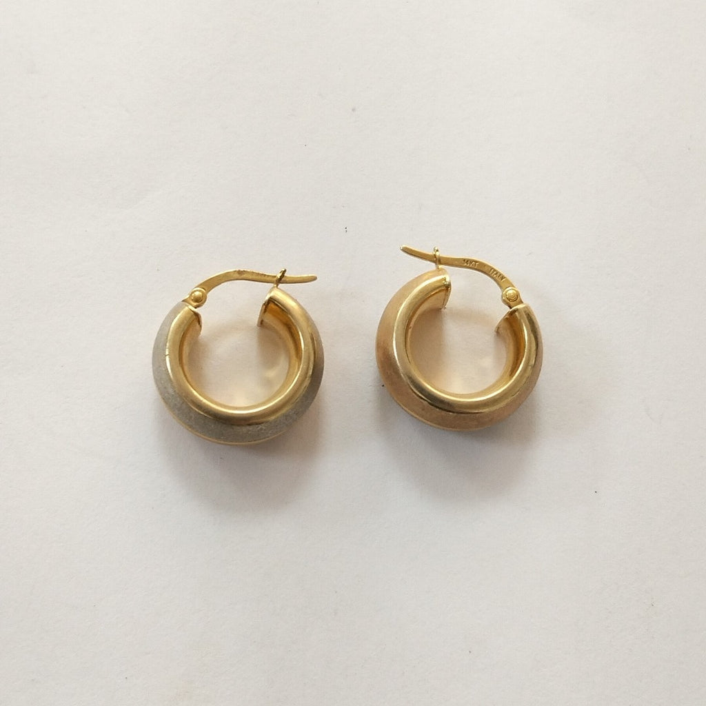 ARRACADAS PAR ORO, ORO COMBINADO 14 K 4 GRMS (SEMINUEVO)