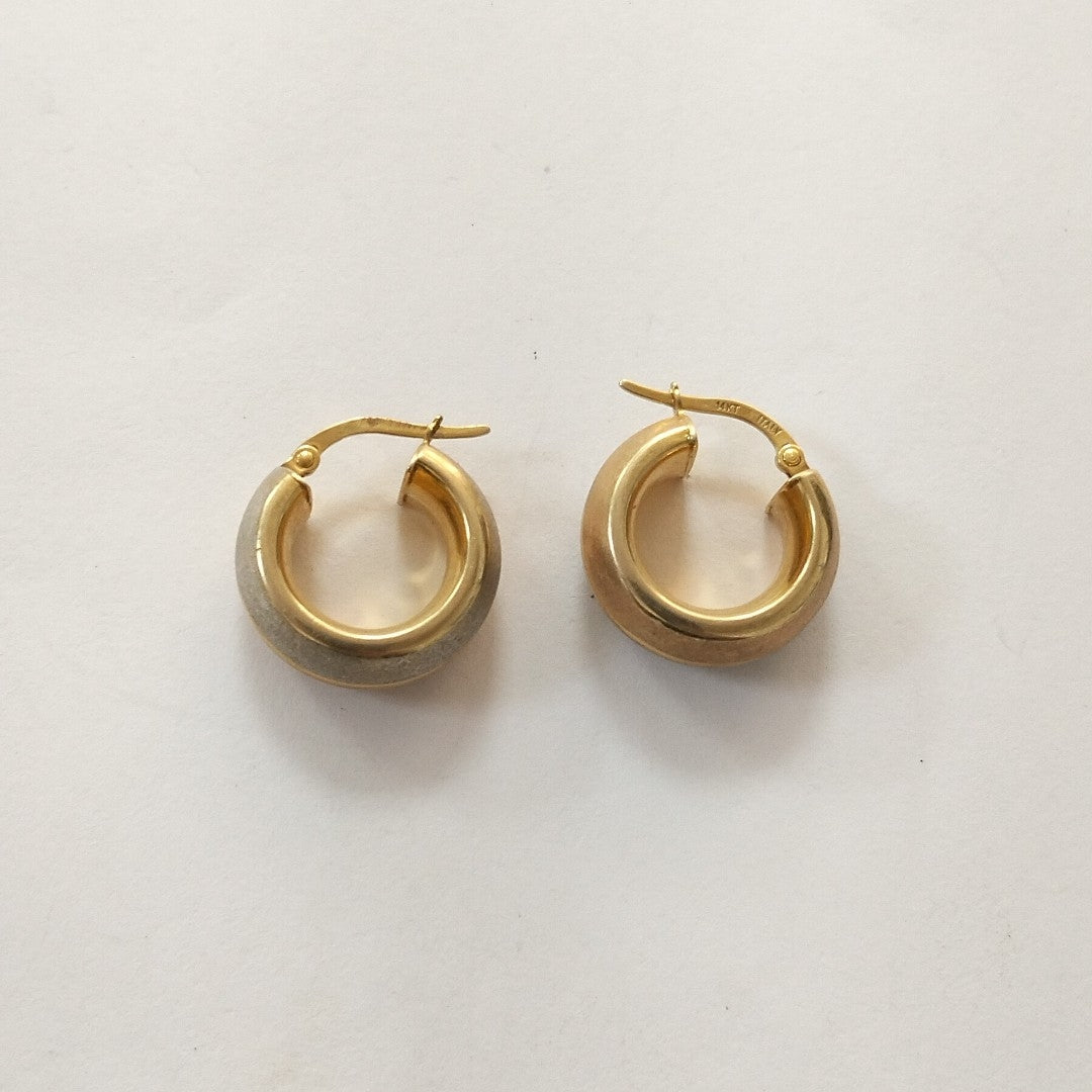 ARRACADAS PAR ORO, ORO COMBINADO 14 K 4 GRMS (SEMINUEVO)