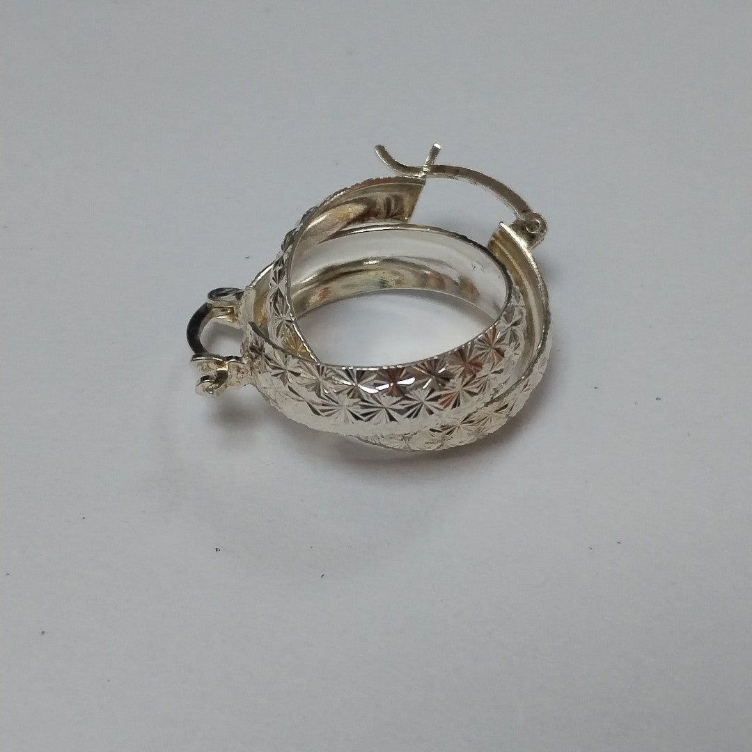PAR ARRACADAS FACETADAS PLATA .925 3.5 GR (NUEVO)