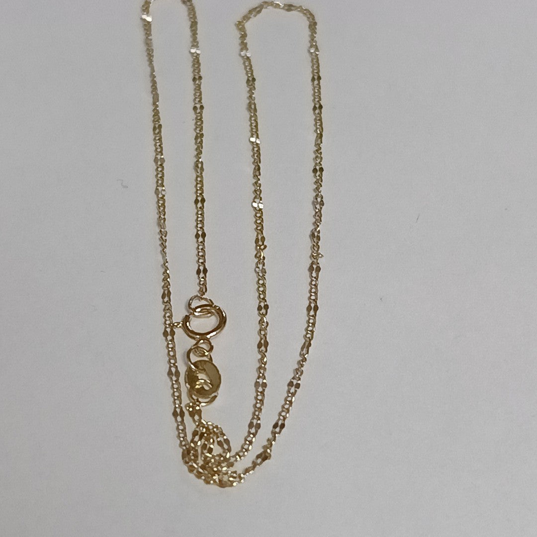 CADENAS TEJIDO FIGARO ORO 10K 40 A 45 CM 1 GR (NUEVO)