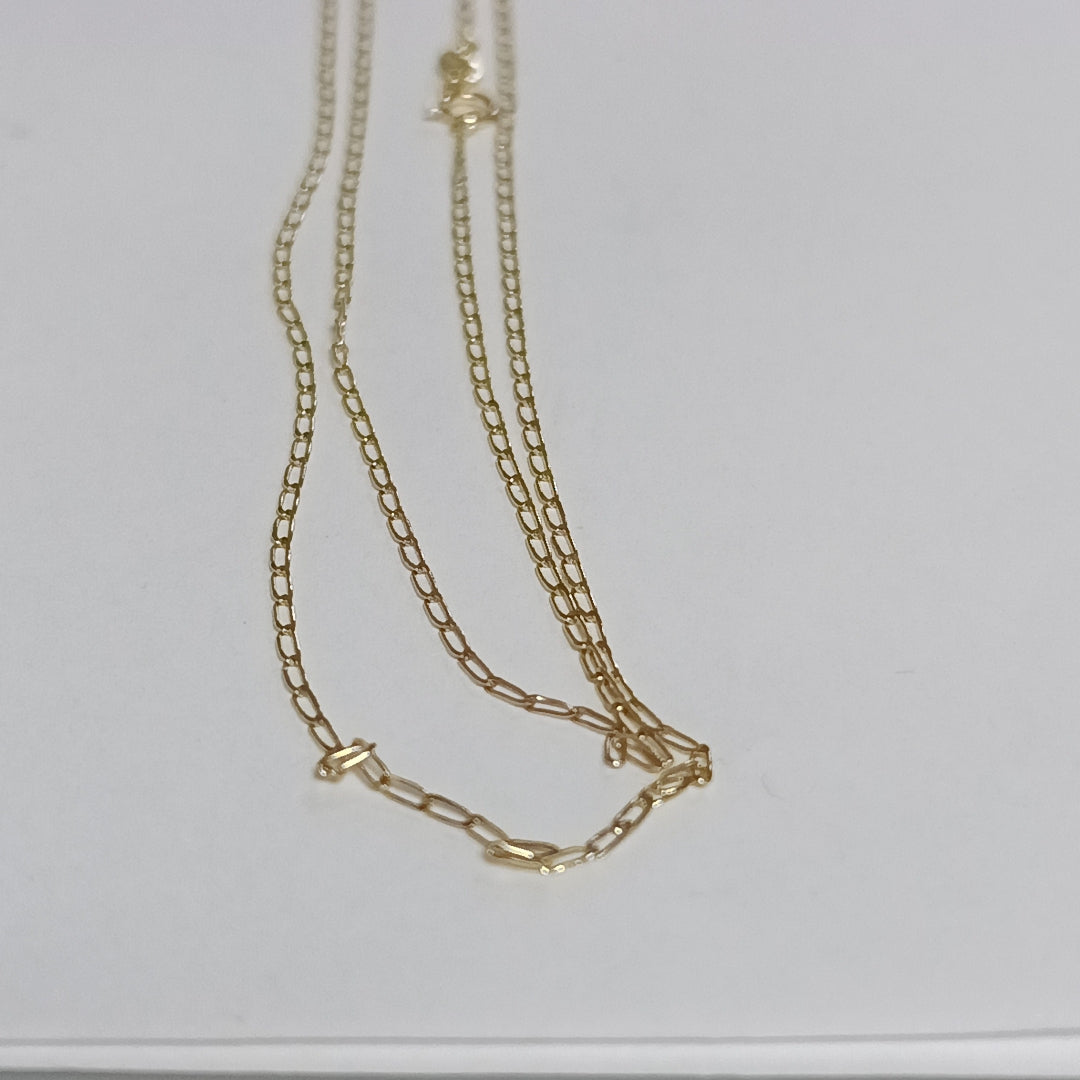 CADENAS TEJIDO ESLABONES ORO 10K 55 CM 1.9 GR (NUEVO)