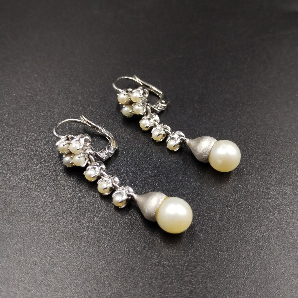 ARETES PAR ORO BLANCO 14 K 7,30 GRMS (SEMINUEVO)