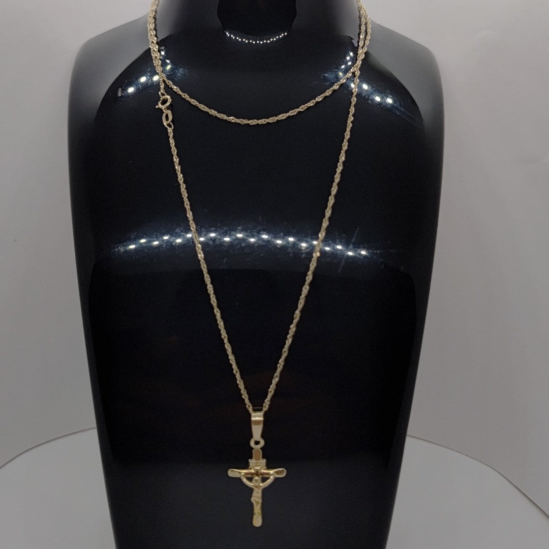 CADENA,CRUCIFIJO ORO 14 K 2,60 GRMS (SEMINUEVO)