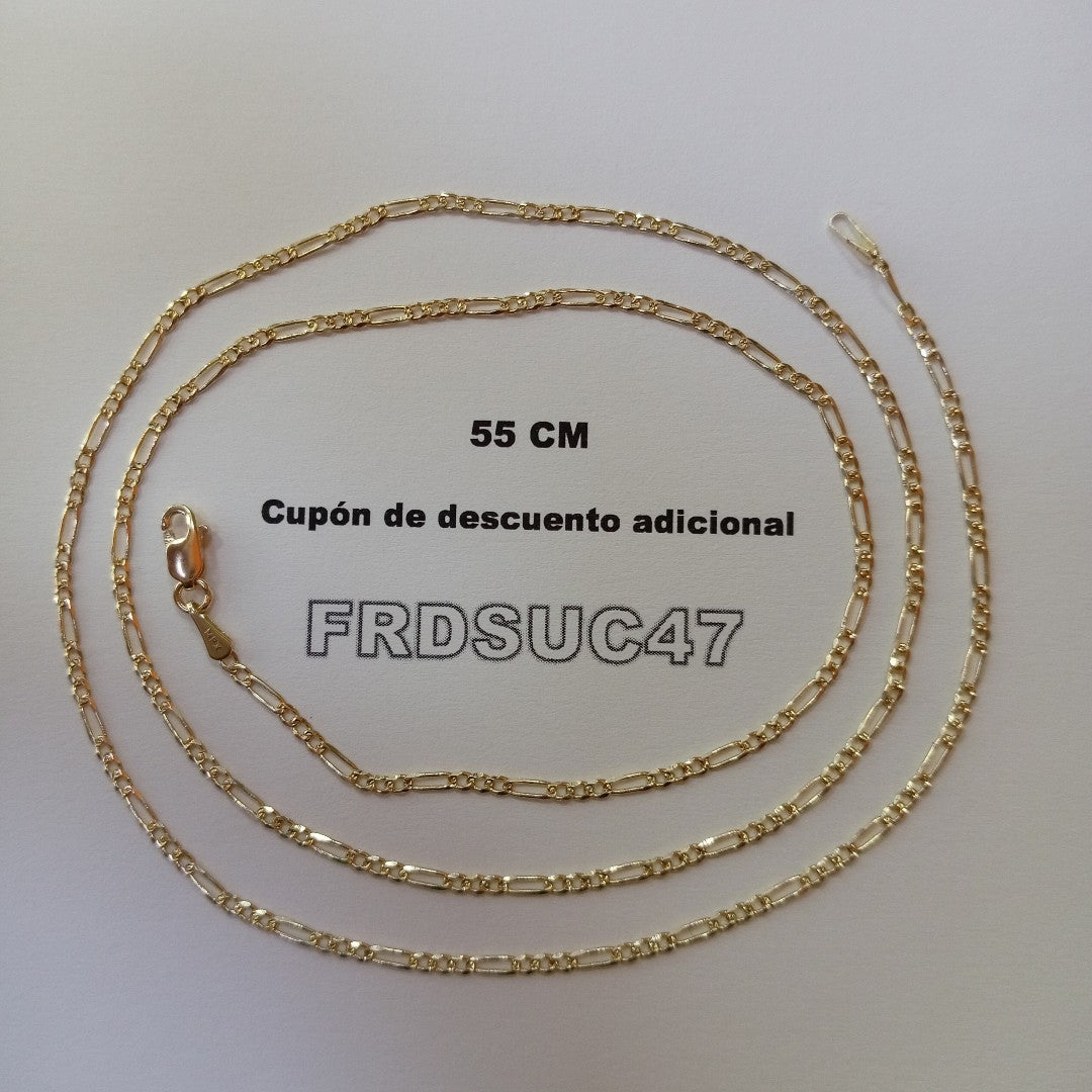 CADENAS 3X1 ORO 14K 55 CM 4 GR (NUEVO)