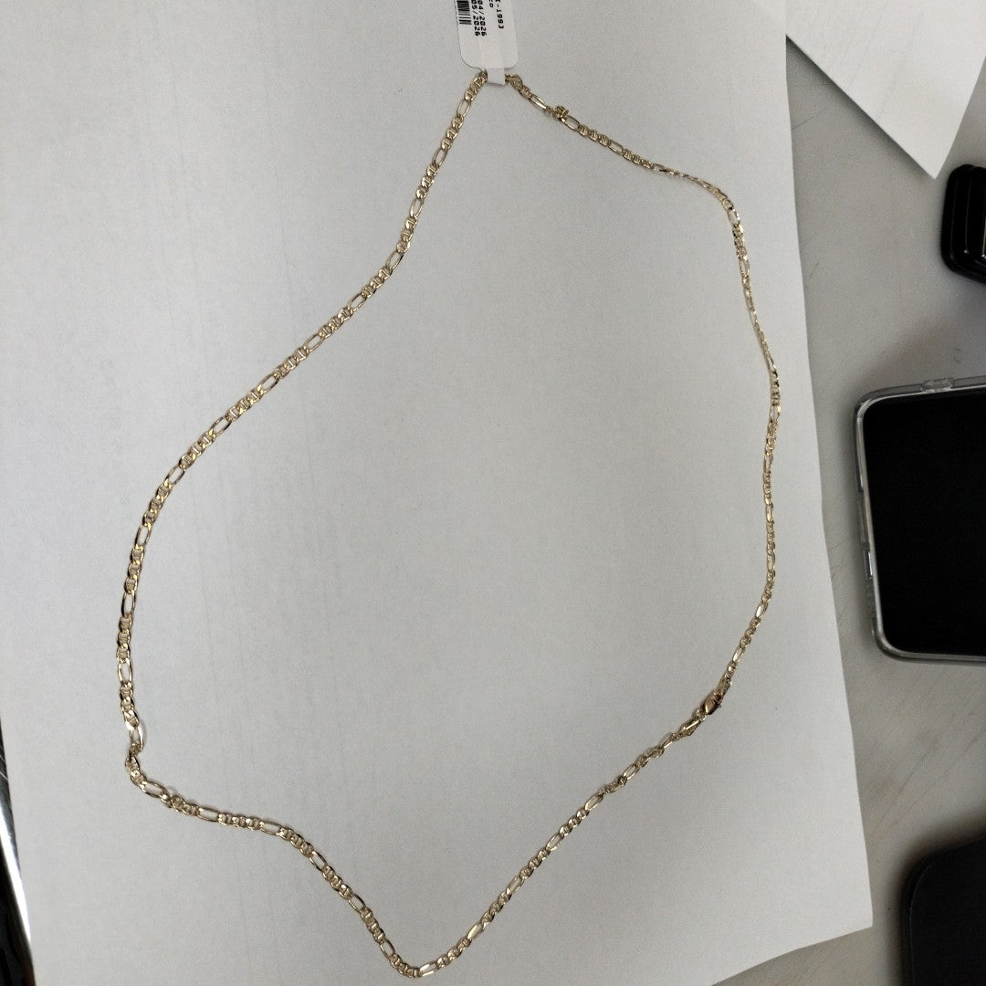 CADENAS TEJIDO FIGARO GUCHI ORO 10K 60 CM 5.3 GR (NUEVO)