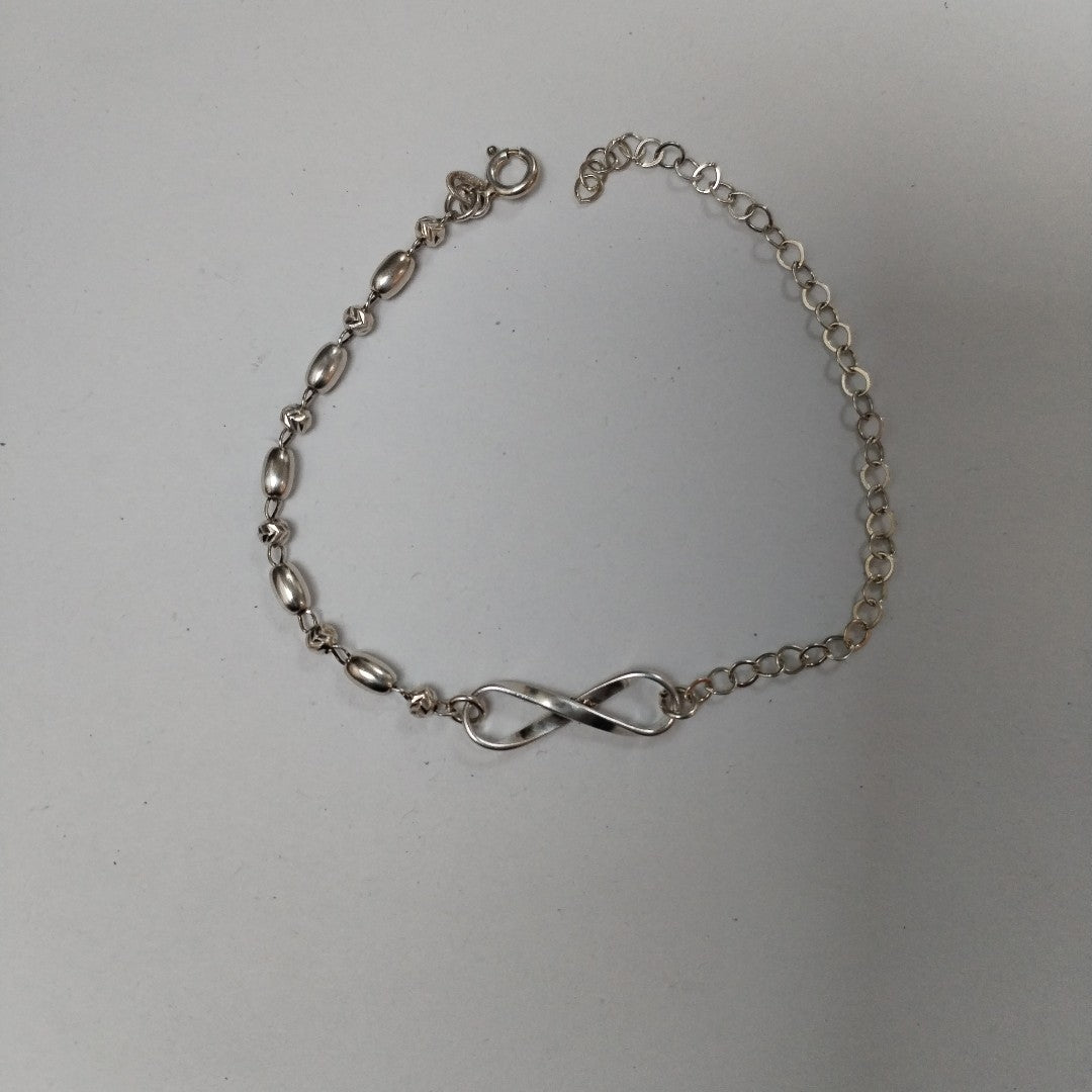 PULSERA TEJIDO INFINITO PLATA .925 18 CM 2.4 GR (NUEVO)