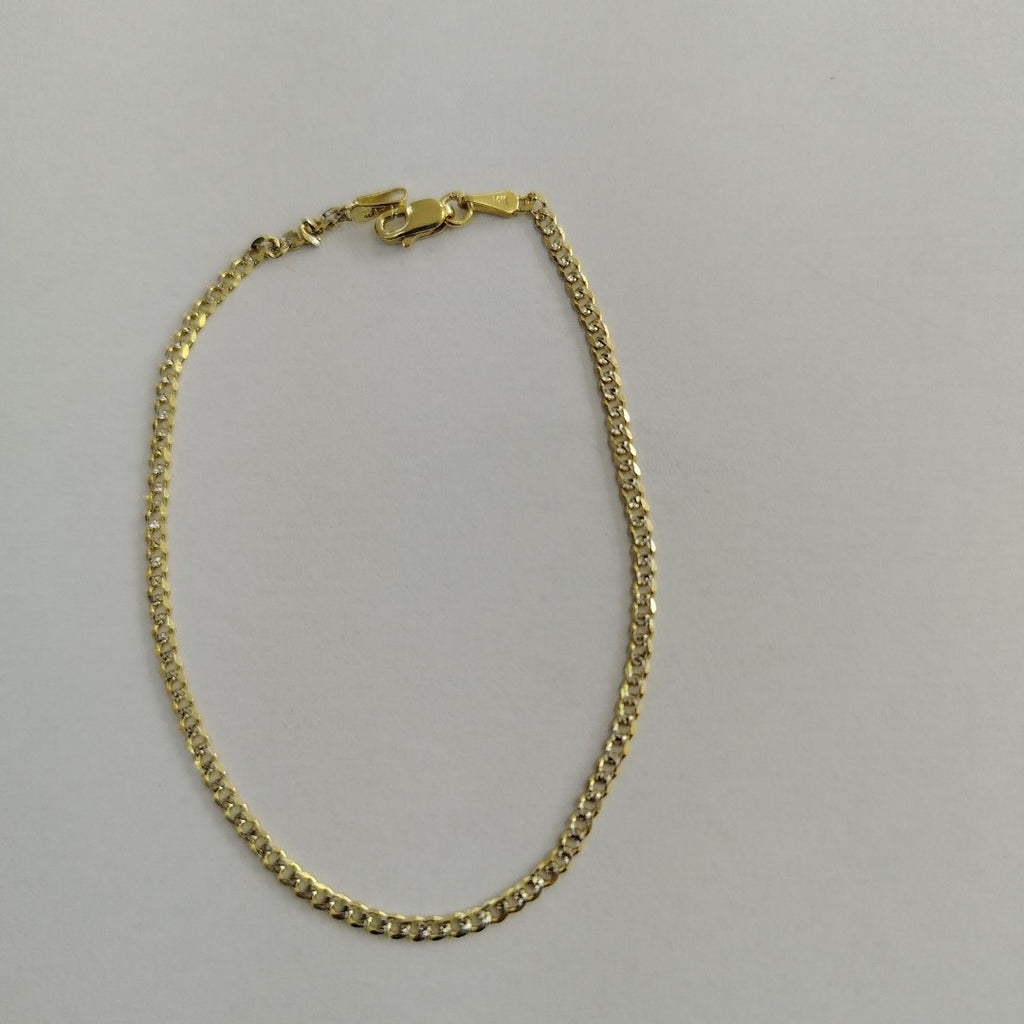 PULSERAS BARBADA DIAMANTADA ORO 14K 18 CM 2.4 GR (NUEVO)