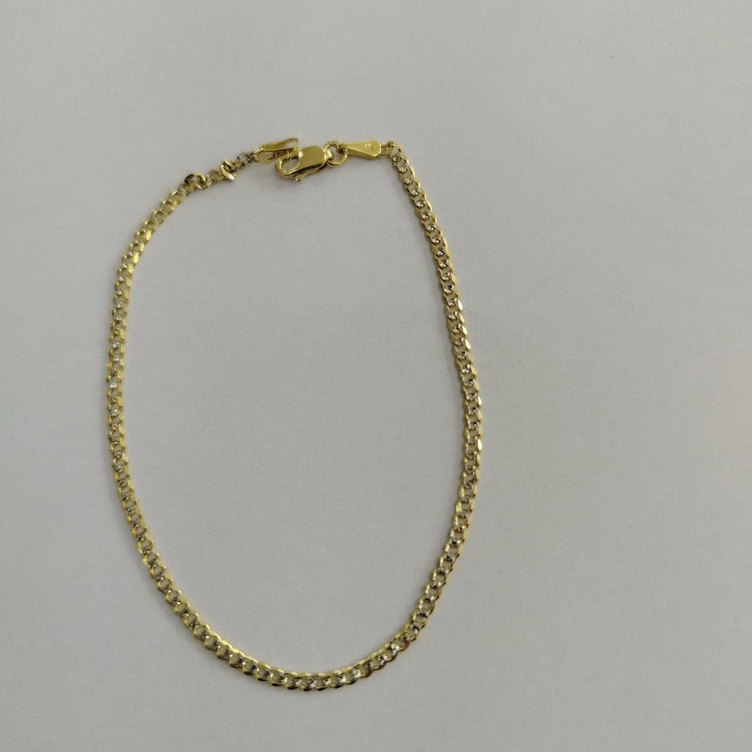 PULSERAS BARBADA DIAMANTADA ORO 14K 18 CM 2.4 GR (NUEVO)