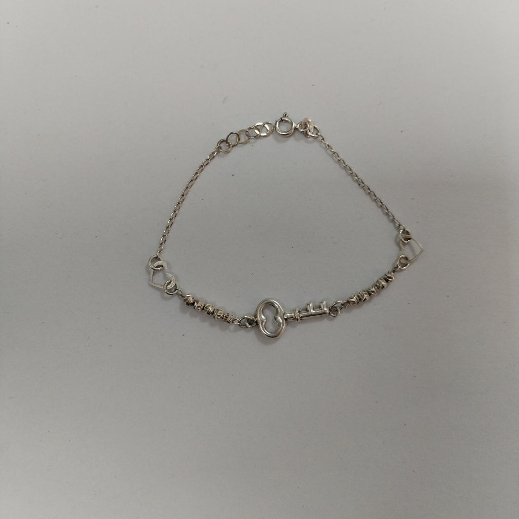 PULSERA TEJIDO LLAVE PLATA .925 18 CM 2.3 GR (NUEVO)