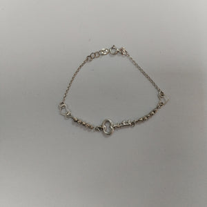 PULSERA TEJIDO LLAVE PLATA .925 18 CM 2.3 GR (NUEVO)