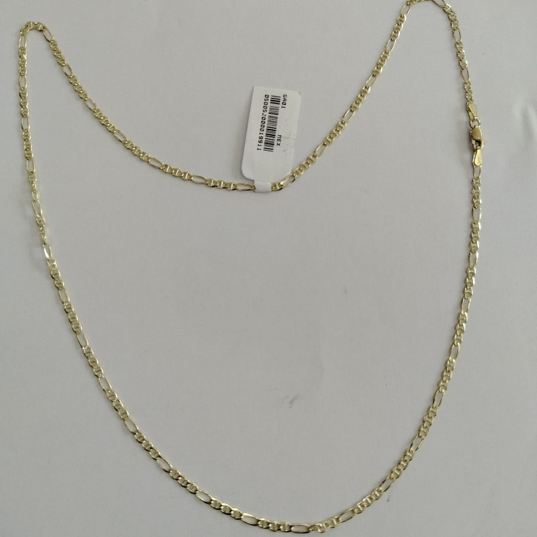 CADENAS TEJIDO FIGARO GUCHI ORO 10K 55 CM 5 GR (NUEVO)