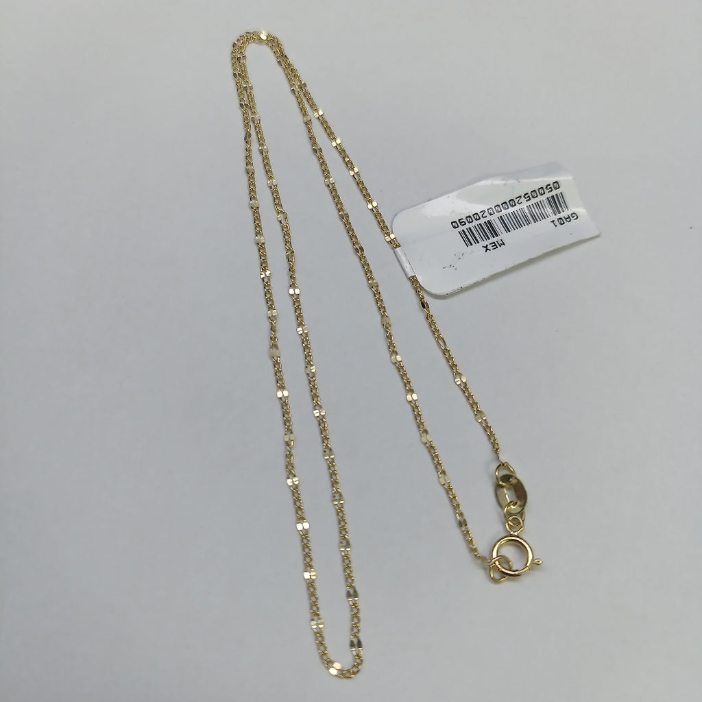 CADENAS TEJIDO FIGARO ORO 10K 40 A 45 CM 1 GR (NUEVO)
