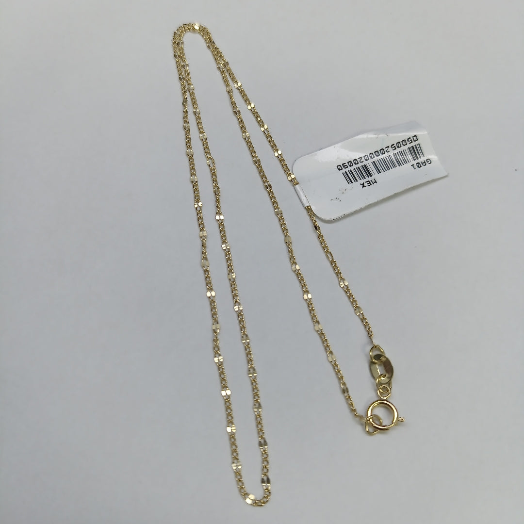 CADENAS TEJIDO FIGARO ORO 10K 40 A 45 CM 1 GR (NUEVO)
