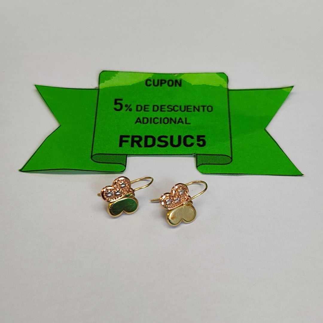 ARETES PAR ORO COMBINADO 14 K 0.7 GRMS (SEMINUEVO)