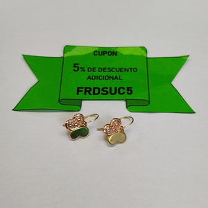 ARETES PAR ORO COMBINADO 14 K 0.7 GRMS (SEMINUEVO)