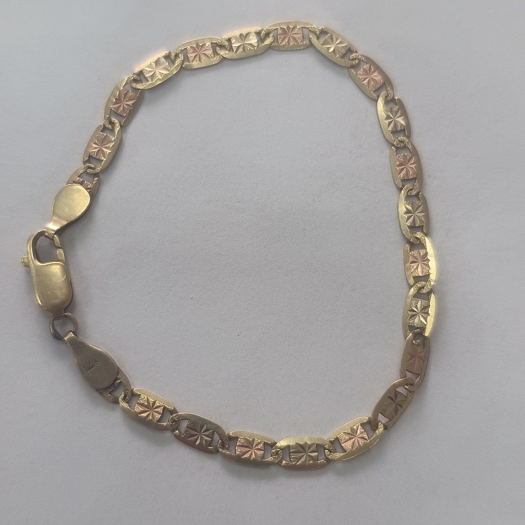 PULSERA ORO, ORO COMBINADO 14 K 5.4 GRMS (SEMINUEVO)