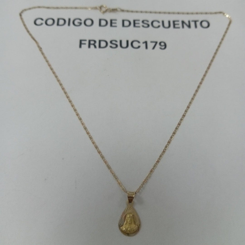 CADENA, MEDALLA RELIGIOSA ORO 10 K 1.8 GRMS (SEMINUEVO)