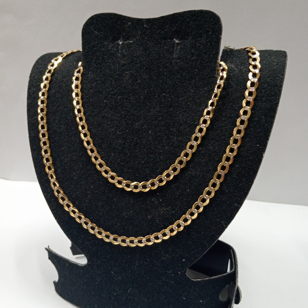 CADENAS BARBADA DIAMANTADA ORO 14K 55 CM 8.9 GR (NUEVO)
