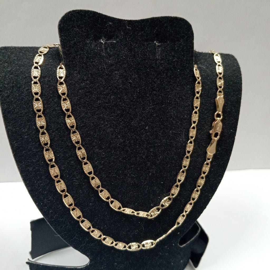 CADENAS TEJIDO GUCHI ORO 14K 55 CM 7.1 GR (NUEVO)