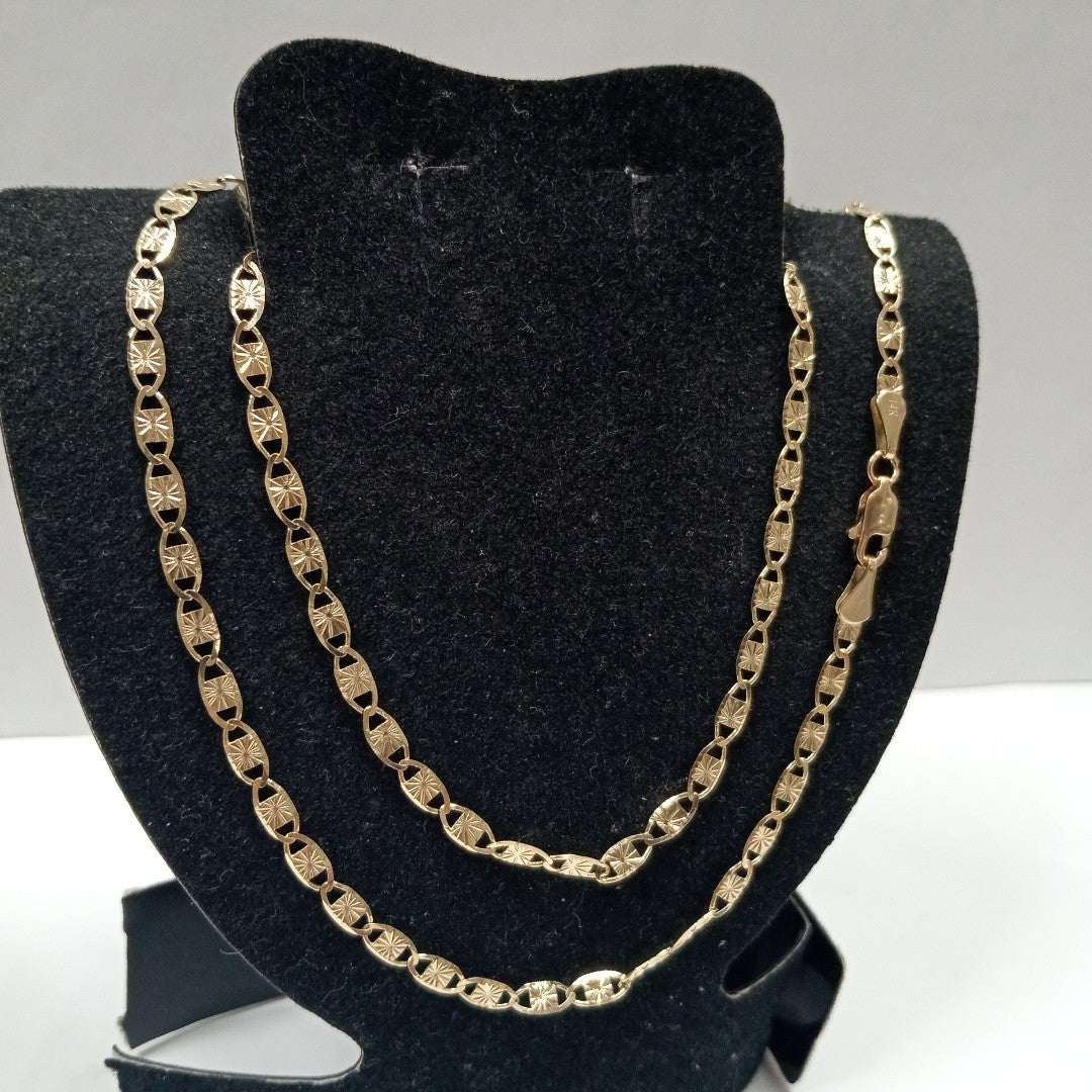 CADENAS TEJIDO GUCHI ORO 14K 55 CM 7.1 GR (NUEVO)