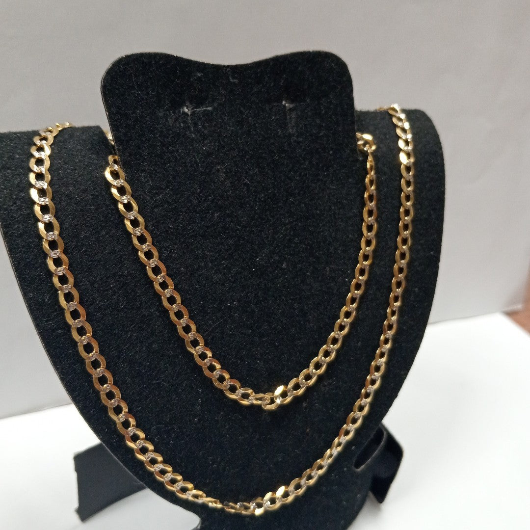 CADENAS BARBADA DIAMANTADA ORO 14K 55 CM 8.8 GR (NUEVO)