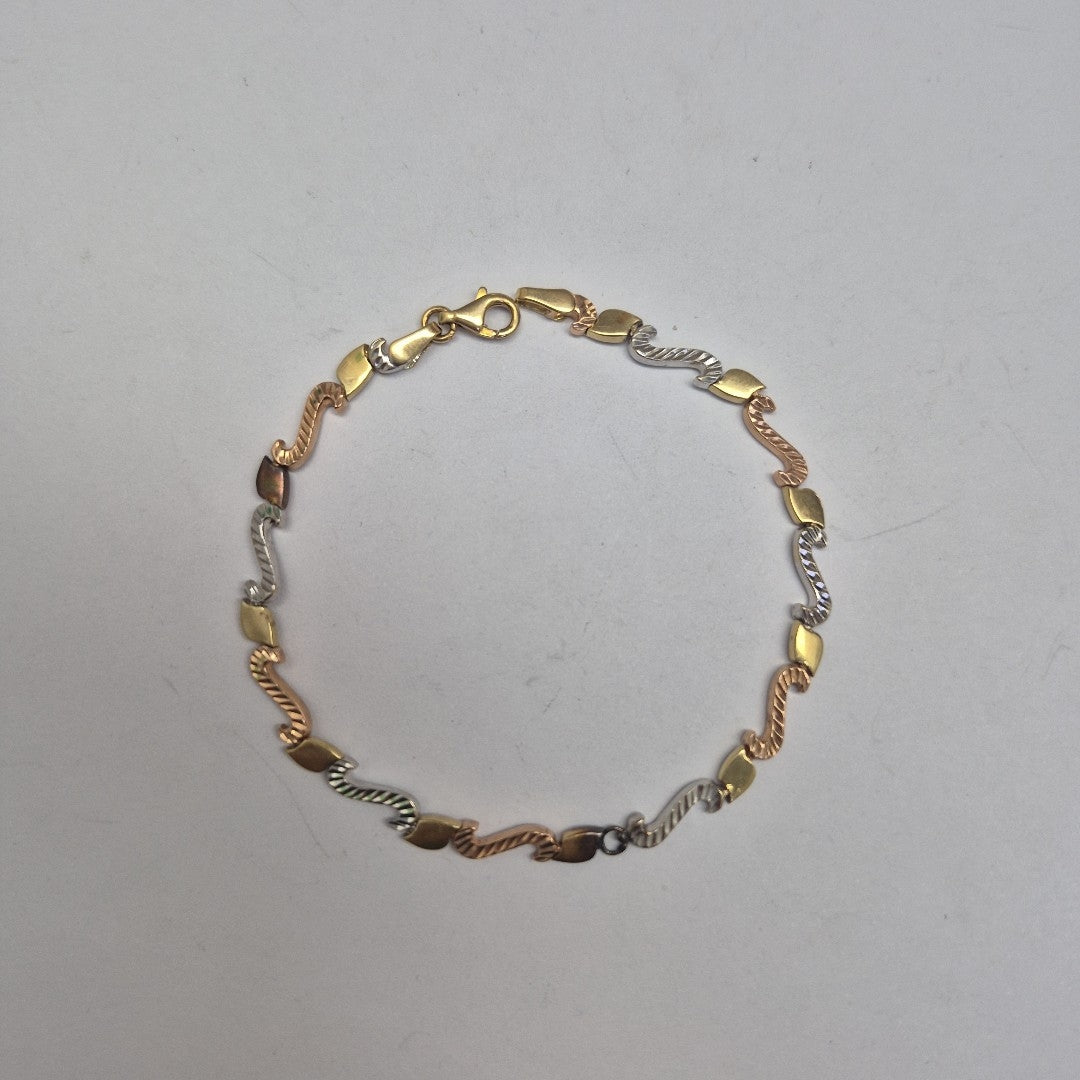PULSERA ORO COMBINADO 14 K 6.4 GRMS (SEMINUEVO)