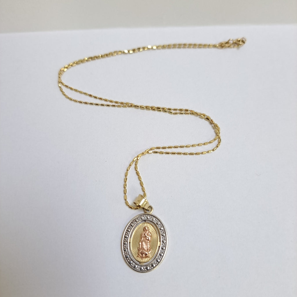 CADENA,MEDALLA RELIGIOSA ORO 14 K 4,20 GRMS (SEMINUEVO)