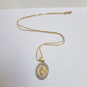 CADENA,MEDALLA RELIGIOSA ORO 14 K 4,20 GRMS (SEMINUEVO)