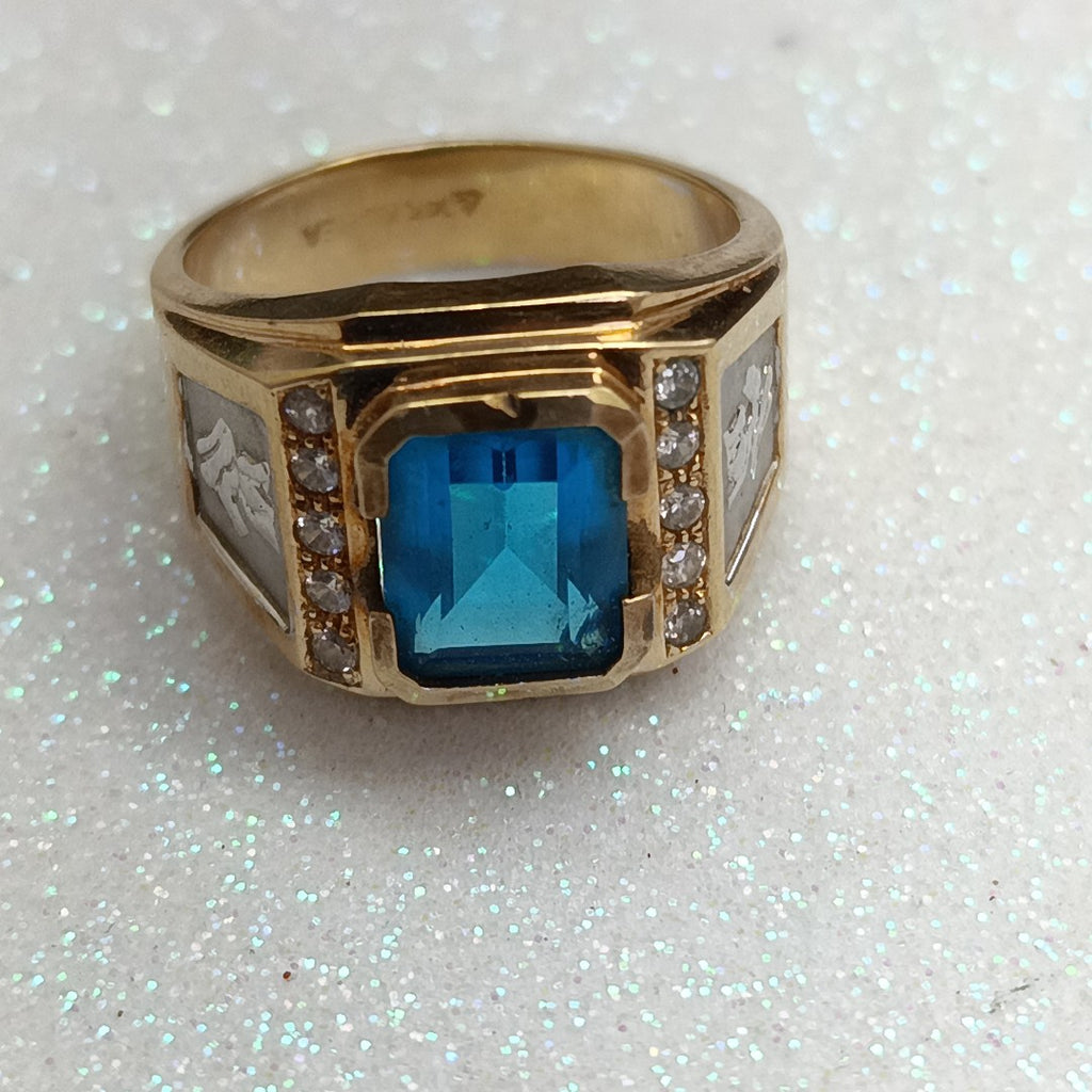 ANILLO ORO COMBINADO 14 K 12,10 GRMS (SEMINUEVO)