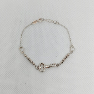 PULSERA TEJIDO LLAVE PLATA .925 18 CM 2.3 GR (NUEVO)