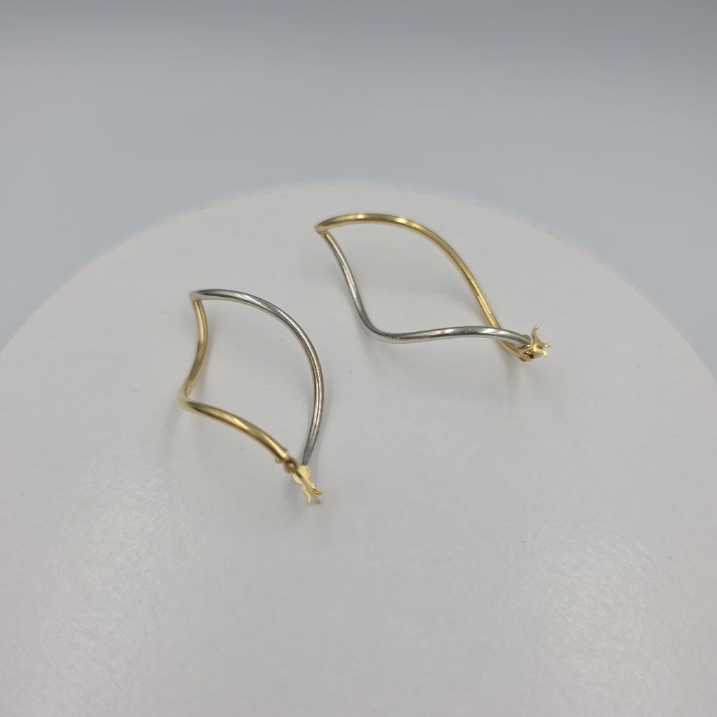 ARETES PAR ORO,ORO COMBINADO 14 K 3,60 GRMS (SEMINUEVO)
