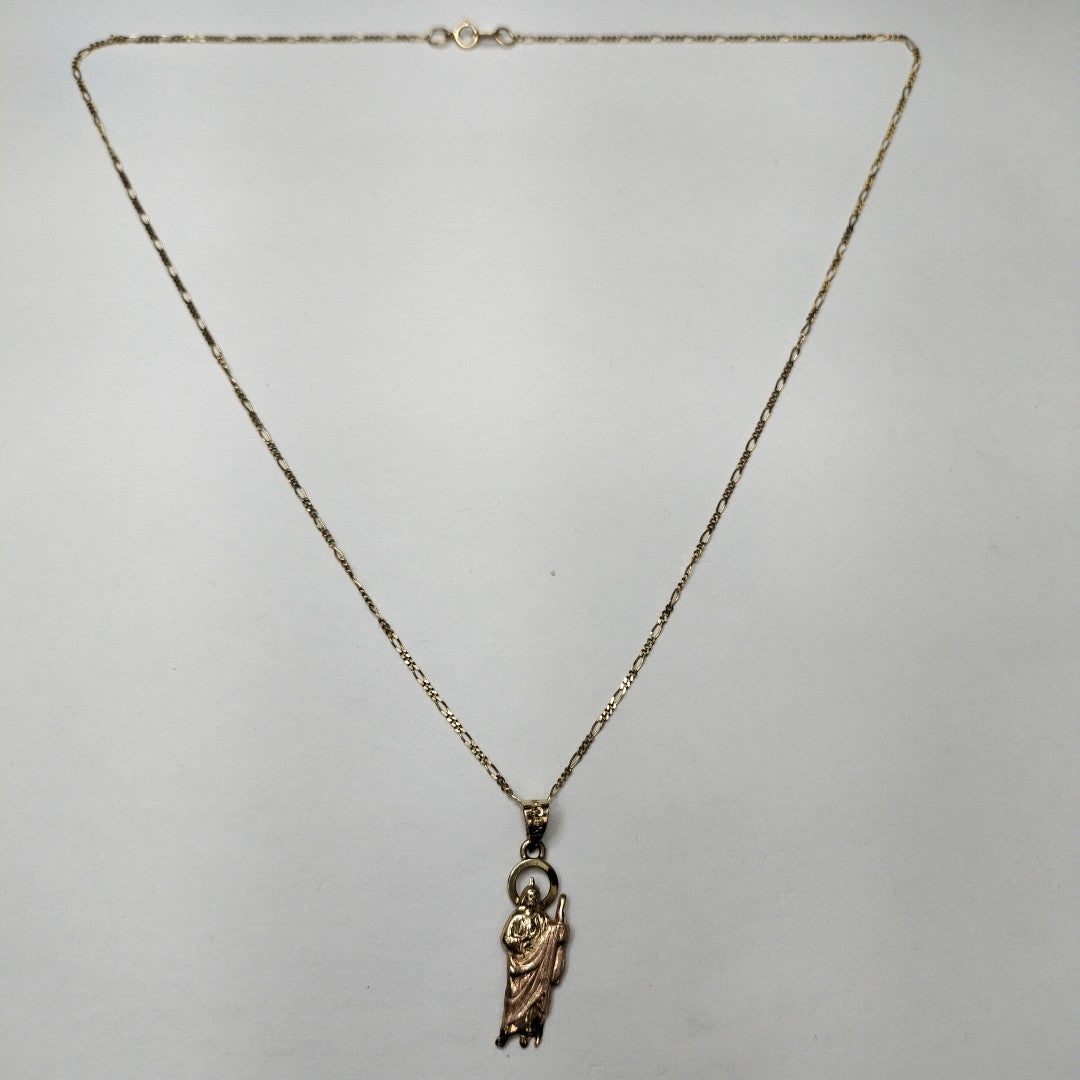 CADENA, MEDALLA RELIGIOSA ORO 14 K 3.1 GRMS (SEMINUEVO)