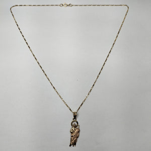 CADENA, MEDALLA RELIGIOSA ORO 14 K 3.1 GRMS (SEMINUEVO)
