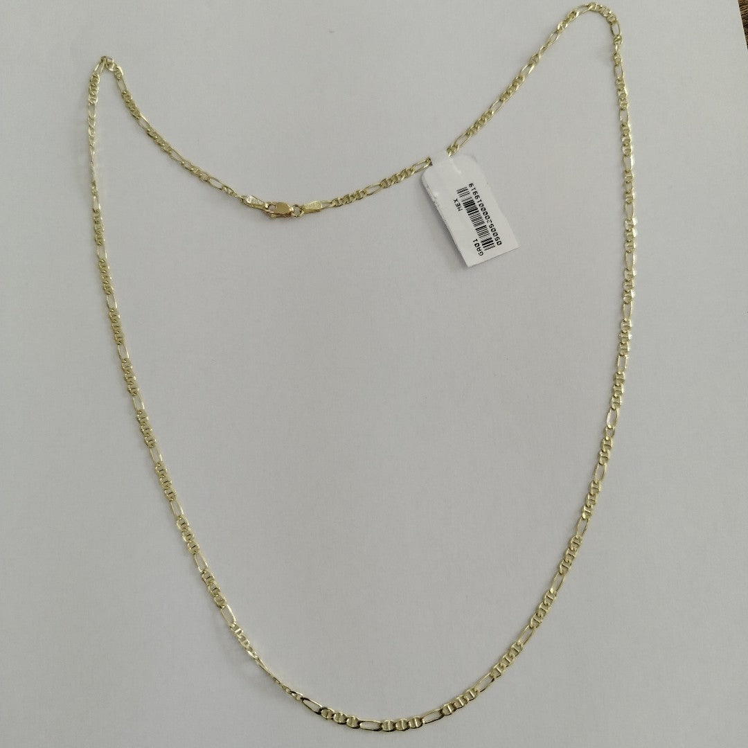 CADENAS TEJIDO FIGARO GUCHI ORO 10K 60 CM 5.2 GR (NUEVO)