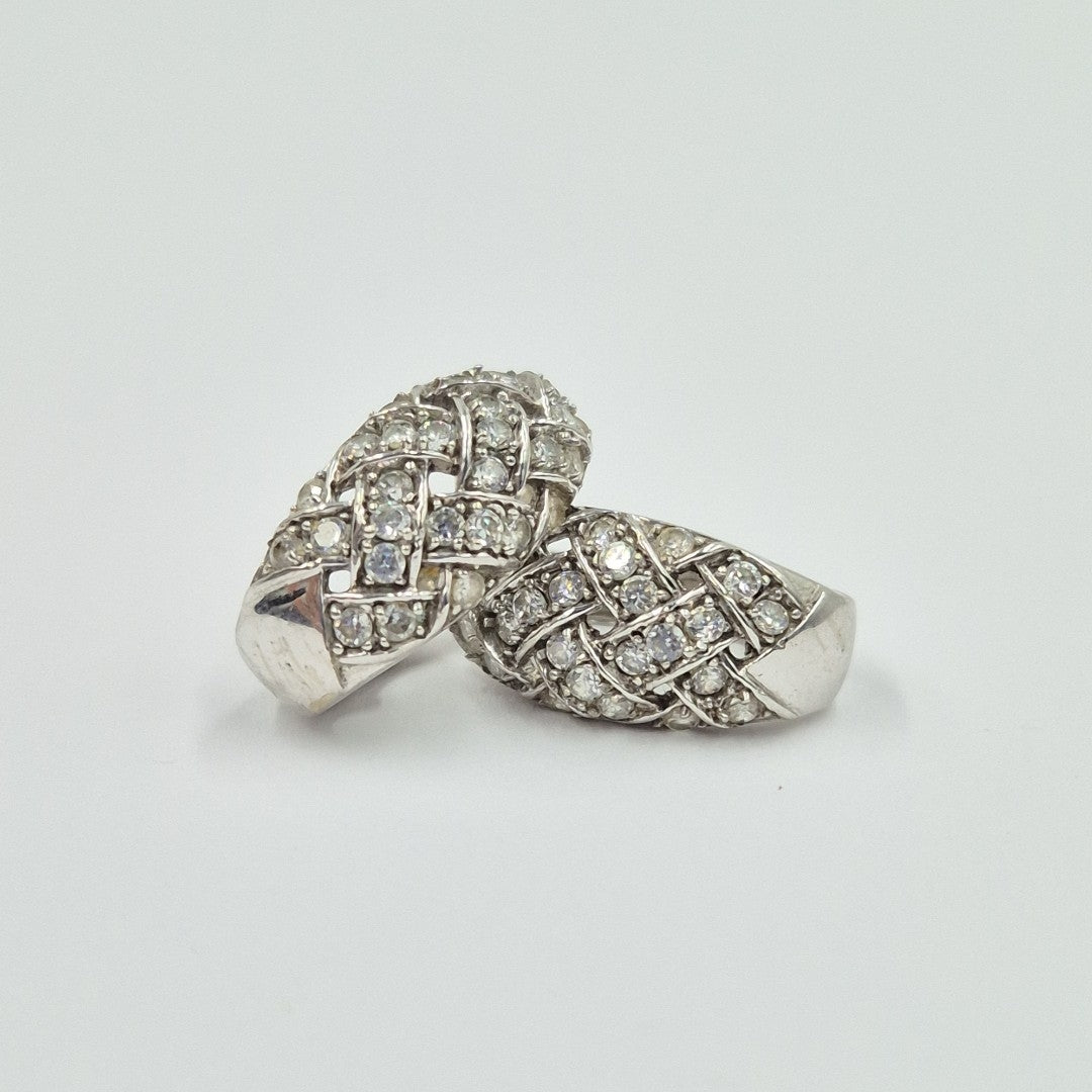 ARETES PAR ORO BLANCO 10 K 4,10 GRMS (SEMINUEVO)