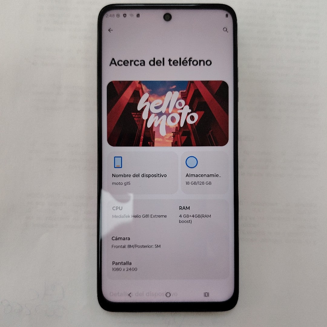 CELULAR MOTOROLA MOTO G15 XT2521-2 (2025) 128 GB 4 GB RAM (SEMINUEVO)