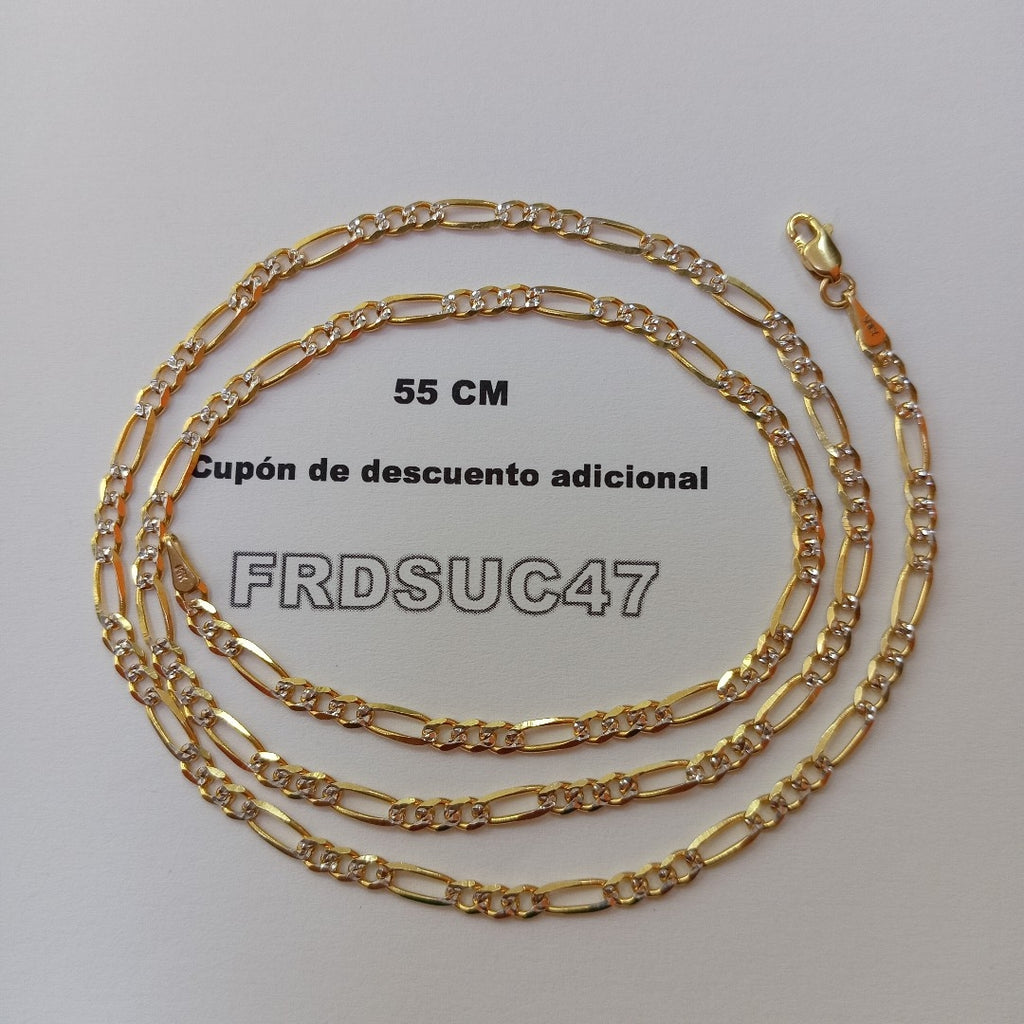 CADENAS 3X1 DIAMANTADA ORO 14K 55 CM 8.4 GR (NUEVO)