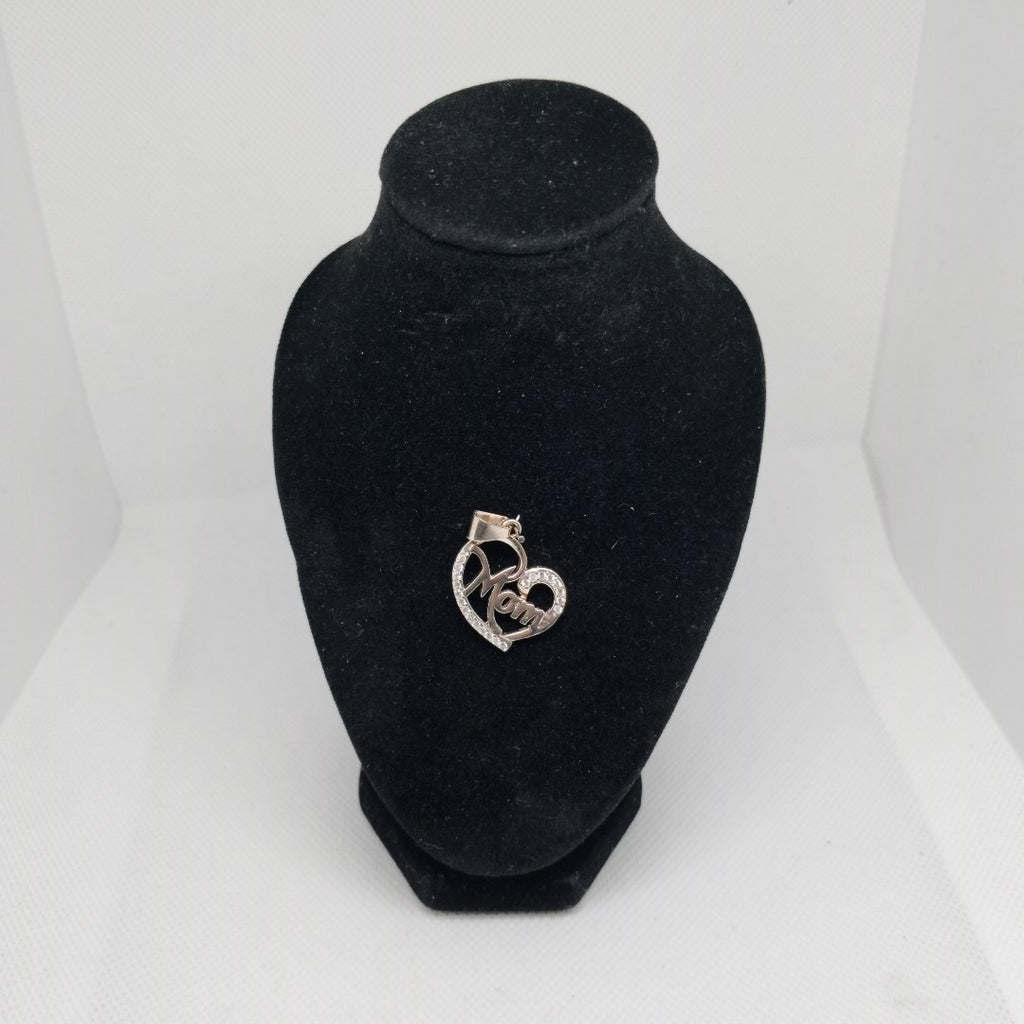 DIJE CORAZON C/CIRCONIAS PLATA .925 3.1 GR (NUEVO)