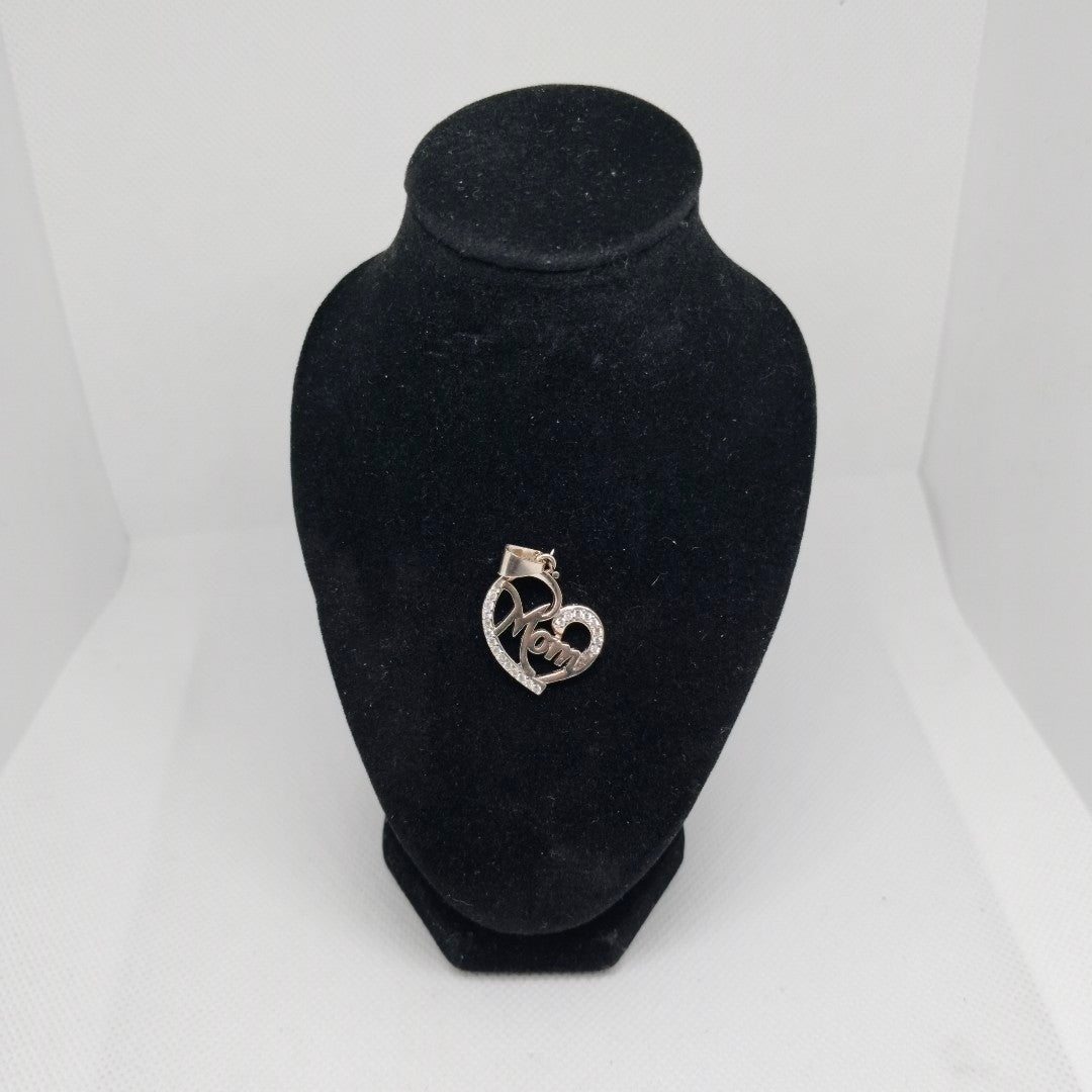 DIJE CORAZON C/CIRCONIAS PLATA .925 3.1 GR (NUEVO)