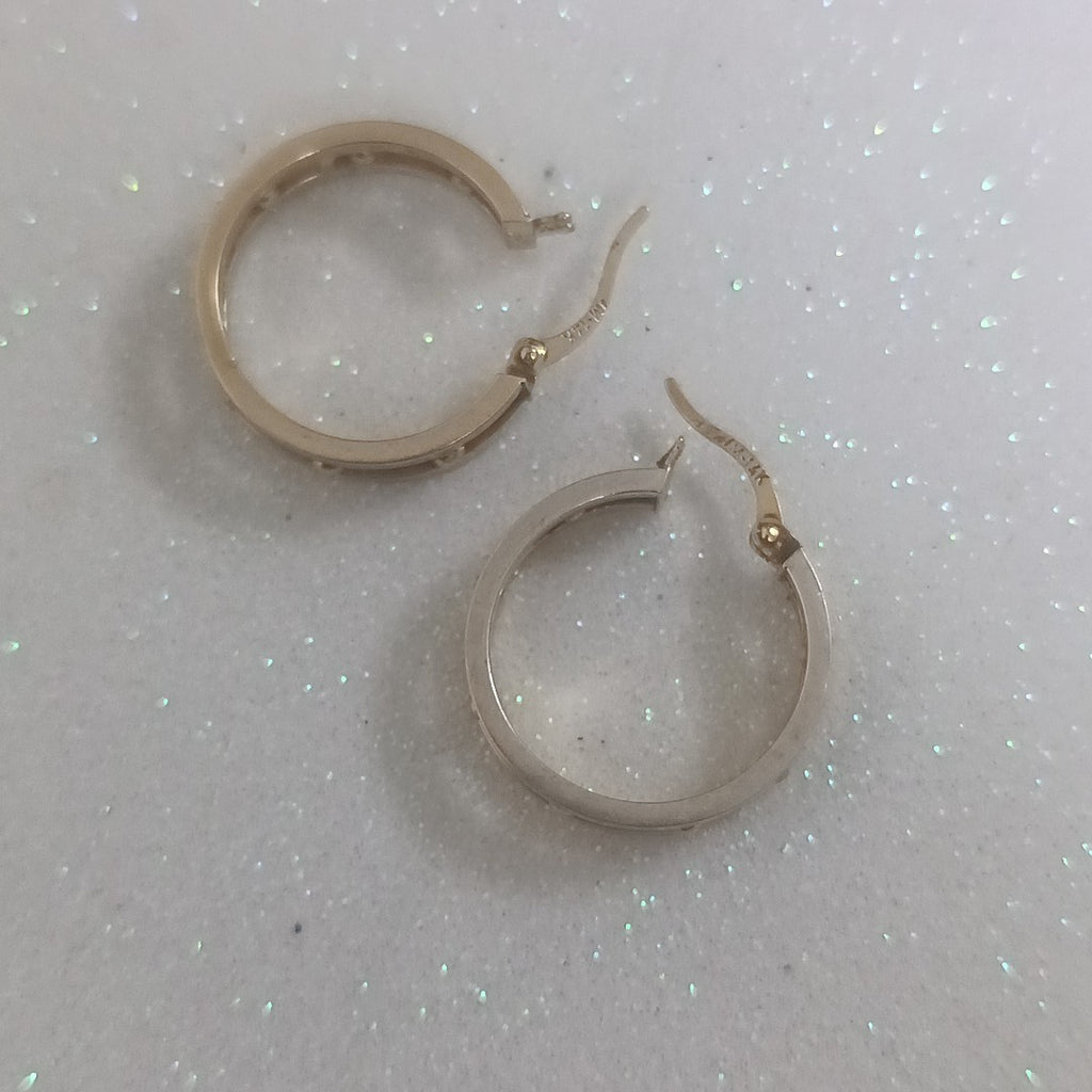 ARRACADAS PAR ORO, ORO COMBINADO 14 K 3.5 GRMS (SEMINUEVO)
