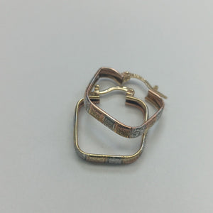 ARRACADAS PAR ORO, ORO COMBINADO 14 K 2.4 GRMS (SEMINUEVO)