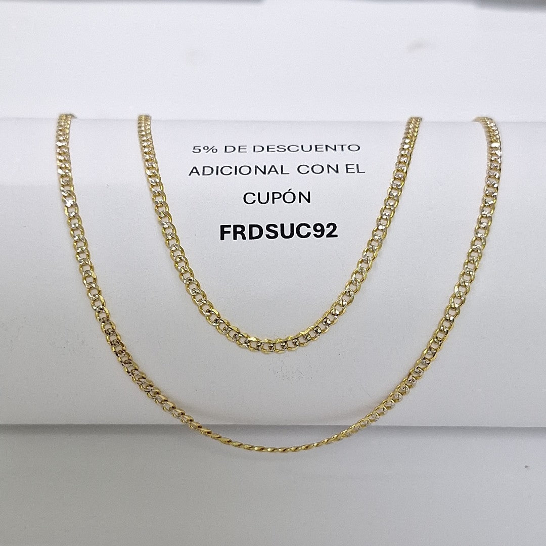 CADENAS BARBADA DIAMANTADA ORO 14K 55 CM 5.7 GR (NUEVO)