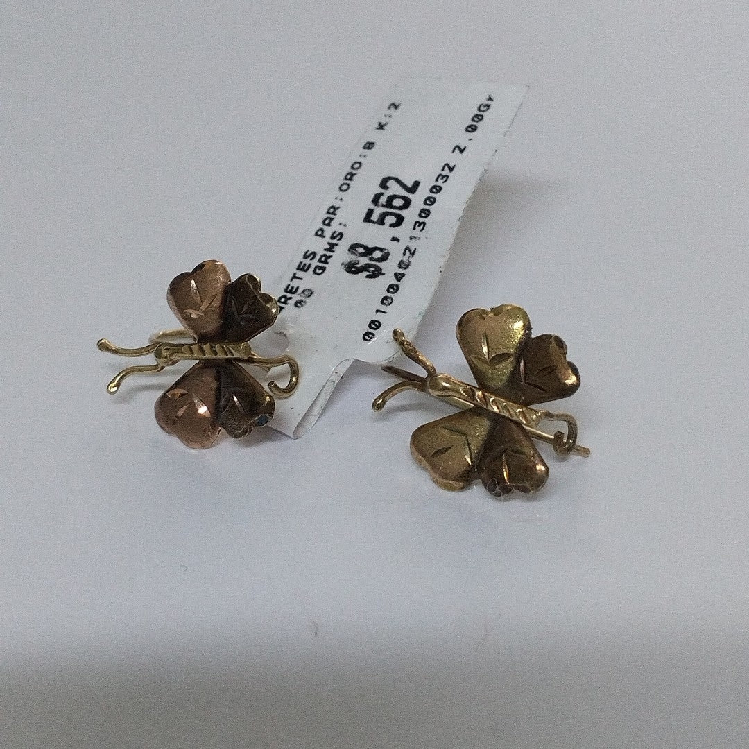 ARETES PAR ORO 8 K 2,00 GRMS (SEMINUEVO)