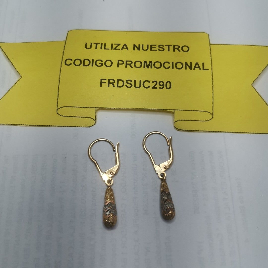 ARETES PAR ORO COMBINADO 14 K 2.4 GRMS (SEMINUEVO)