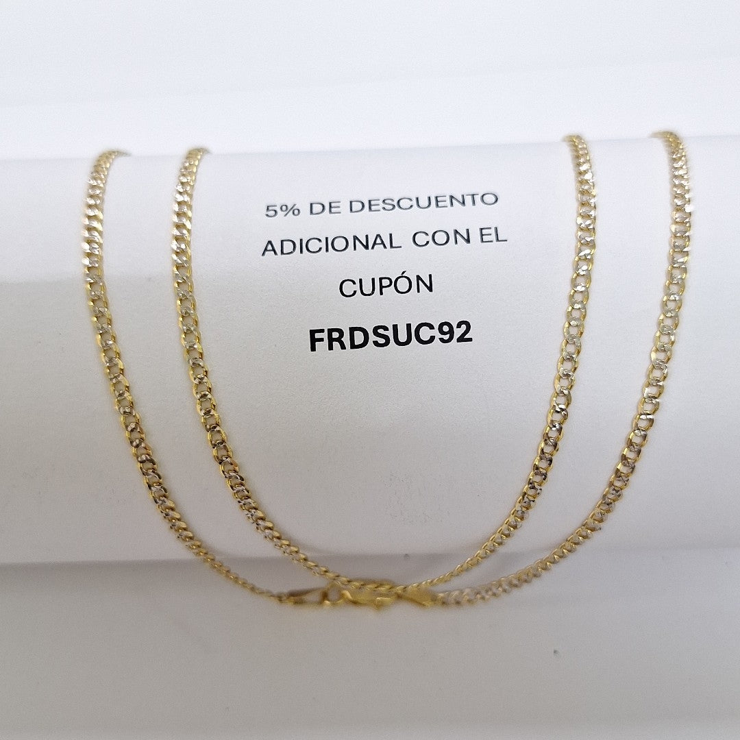 CADENAS BARBADA DIAMANTADA ORO 14K 60 CM 6.1 GR (NUEVO)